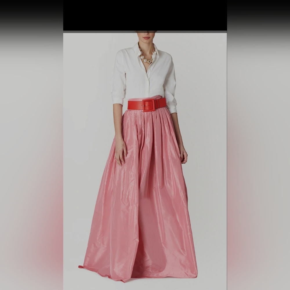 Carolina Herrera Pleated Silk Ball Skirt